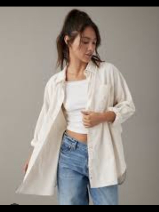 American Eagle Outfitters Tops - American Eagle Go Big Ultra Oversized Womens Long Sleeve Shirt Size XL